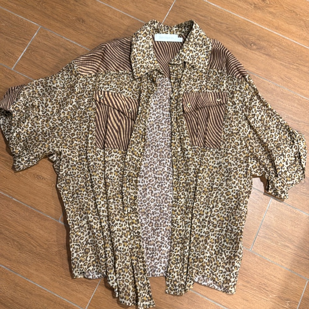 Zimmerman leopard button down shirt